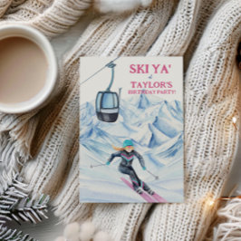 Convite Festa de Esqui Aquarela