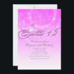 Convite Festa de Estrelas Brilhantes de 16 Rosa e Silver S<br><div class="desc">CONVITES DE FESTAS de estrelas cintilantes cor-de-rosa e prateadas</div>