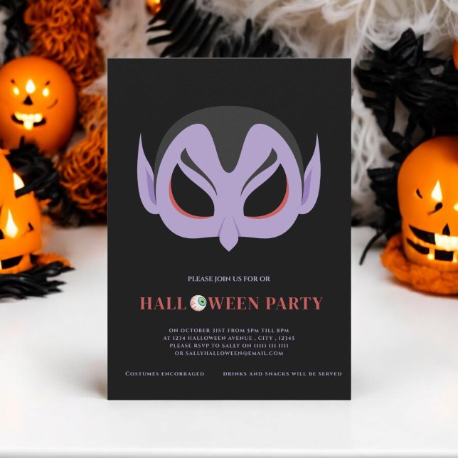 Convite festa de fantasia de crianças do halloween (kids halloween dracula costume party , modern simple cute , kids party , spooky)