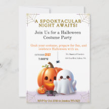 Festa de Fantasia de Halloween com Fantasma Fofo e