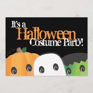 Convite Festa de fantasia de Halloween de Pumpkin Cute