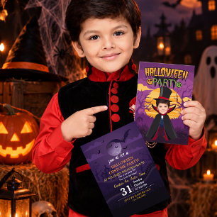 Convite Festa de Fantasia de Halloween Personalizada para