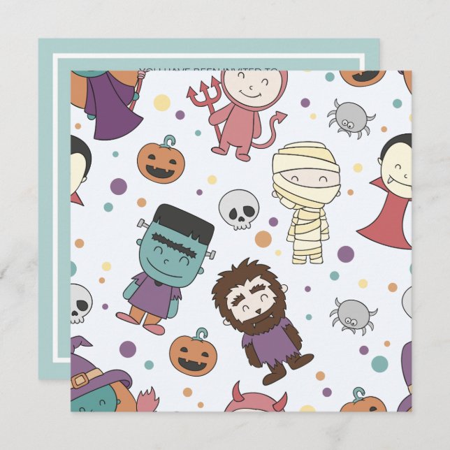 Convite Festa de fantasia de Spooktacular Halloween | Conv (Frente/Verso)