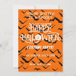 Convite Festa de Fantasia do Halloween Moderno Feliz Morce