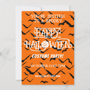 Convite Festa de Fantasia do Halloween Moderno Feliz Morce