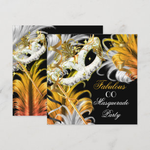Convite Festa de Fantasia Fabuloso Aniversário Dourado Pra