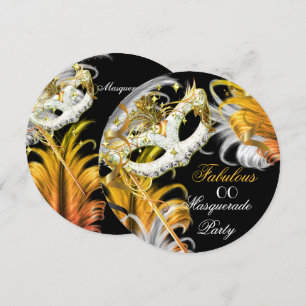 Convite Festa de Fantasia Fabuloso Aniversário Dourado Pra