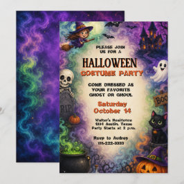 Convite Festa de Fantasia Infantil de Halloween Assustador