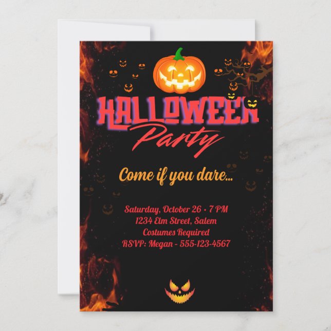 Convite "Festa de Fantasias de Halloween (Frente)