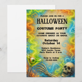 Convite Festa de Fantasias de Halloween Assombrada Vintage