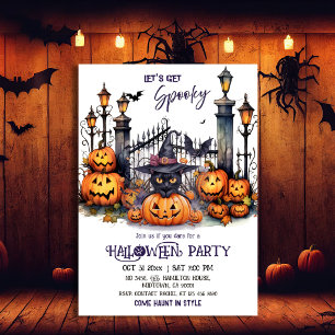 Convite Festa de Fantasias de Halloween Chapéu de Bruxa Ga