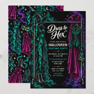 Convite Festa de Fantasias de Halloween Dress to Hex