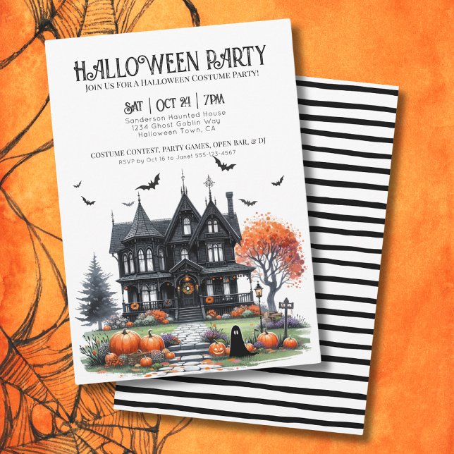Convite Festa de Fantasias para Adultos Halloween (Adult Costume Party Halloween Invitation)