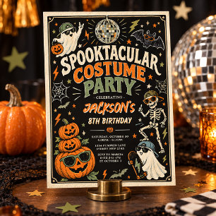 Convite Festa de Fantasias Retro Spooktacular de Halloween