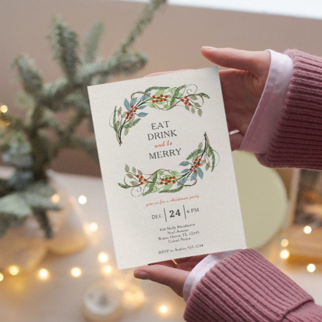 Convite Festa de Feliz e bebedeira de Natal (Criador carregado)