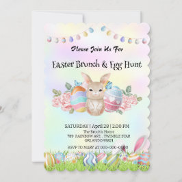 Convite Festa de Felz pascoa de ovo de caça à lebre de coe