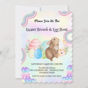 Convite Festa de Felz pascoa de ovo de caça de coelho boni