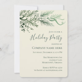 Convite Festa de Feriado Comercial de Pinus Desenhado na M