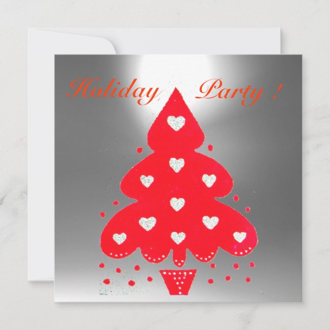 Convite FESTA DE FERIADO DE ÁRVORE DE NATAL VERMELHO, Emer (Frente)