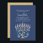 Convite Festa de Feriado de Chanucá e Menorah Floral Light<br><div class="desc">Chanucá,  Amor e Floral Clara,  Chamada de Feriado de Menorah. Personalize o texto personalizado acima. Você pode encontrar itens de coordenação adicionais na nossa coleção "Floral Hanukkah Menorah e Dreidel".</div>
