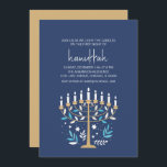 Convite Festa de Feriado de Chanucá e Menorah Floral Light<br><div class="desc">Chanucá,  Amor e Floral Clara,  Chamada de Feriado de Menorah. Personalize o texto personalizado acima. Você pode encontrar itens de coordenação adicionais na nossa coleção "Floral Hanukkah Menorah e Dreidel".</div>