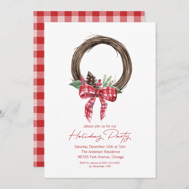 Convite Festa de Feriado de Feriado de Feriado de Fúria de (Frente/Verso)