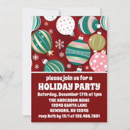 Convite Festa de Feriado de Flocos de Neve dos Enfeites de