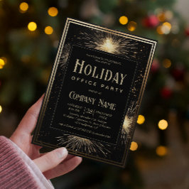 Convite Festa de Feriado de Fogos de Artifício Dourados El