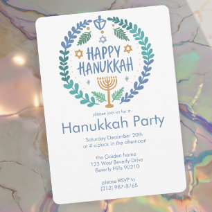 Convite Festa de Feriado de Hanukkah Personalizada