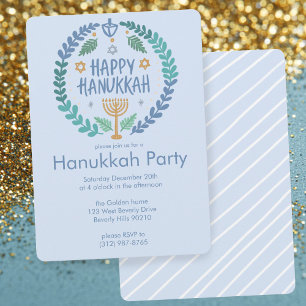 Convite Festa de Feriado de Hanukkah Personalizada