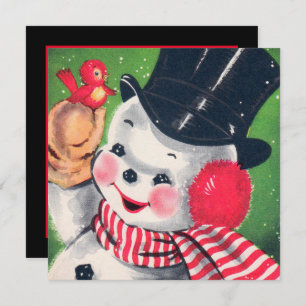 Convite Festa de Feriado de Neve, natais vintages Retro Bo