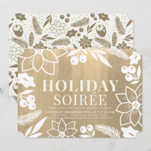 Convite Festa de Feriado Dourado da Folha de inverno