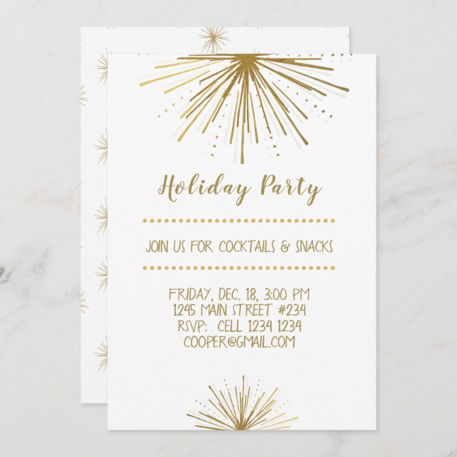 Convite Festa de Feriado em Estrela do Partido Moderno do  (Frente/Verso)