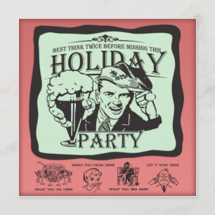 Convite Festa de Feriado Retro Engraçado!