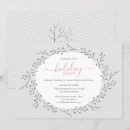 Convite Festa de Feriado Simples de Wreath Woodland