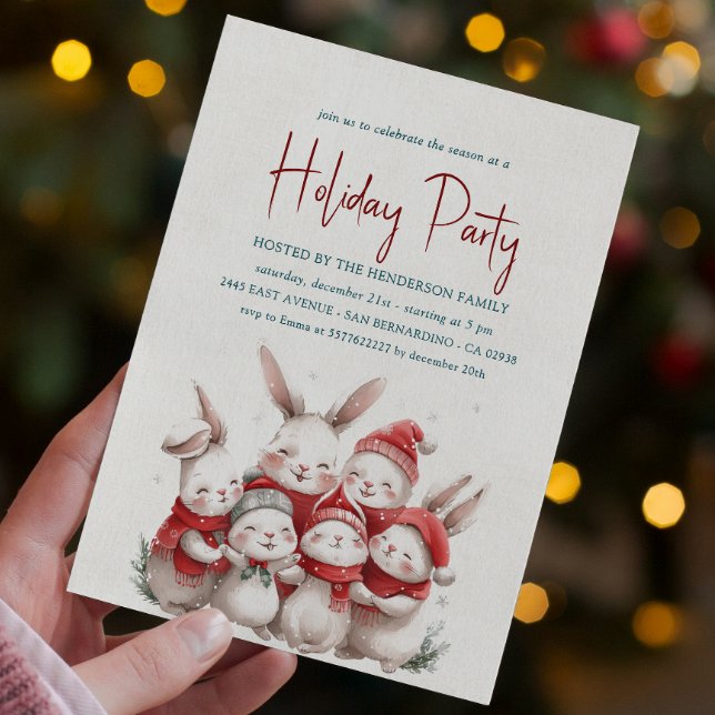 Convite Festa de Férias Brancas com Red Scarf (Criador carregado)