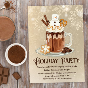Convite Festa de Férias com Chocolate Quente e Marshmallow