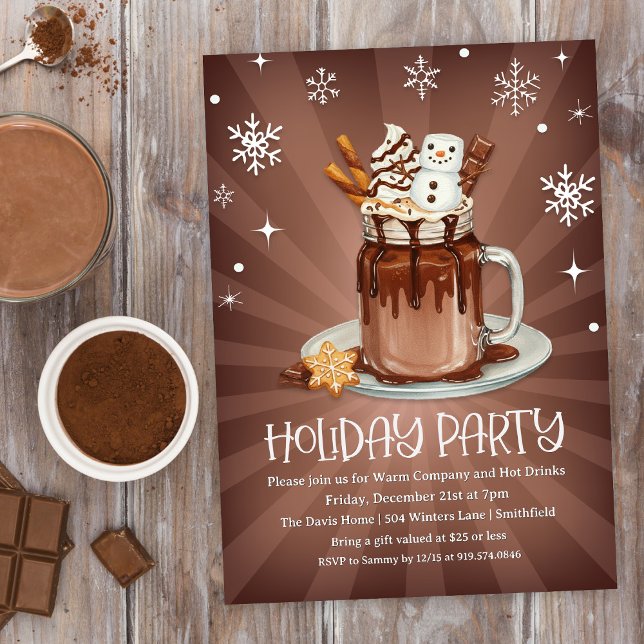 Convite Festa de Férias com Chocolate Quente e Marshmallow (Criador carregado)