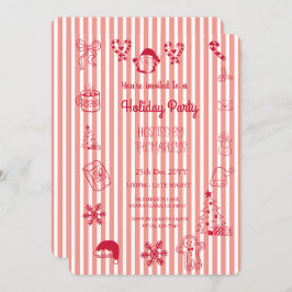 Convite Festa de férias com traje manual