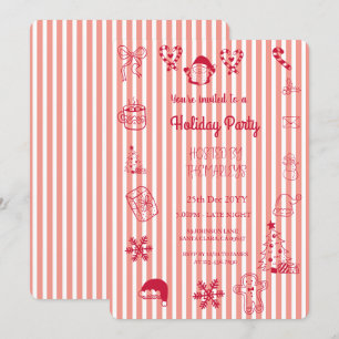 Convite Festa de férias com traje manual