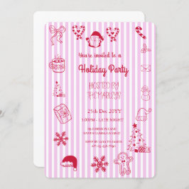 Convite Festa de férias com traje manual