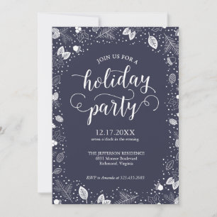 Convite Festa de Férias Convidam Caligrafia Folhagem de in