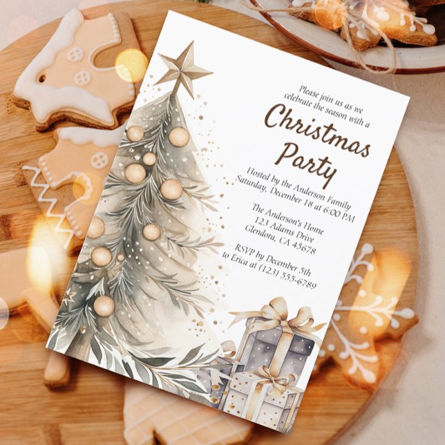 Convite Festa de Férias da Árvore de Natal russa (Invite your guests to your Christmas celebration with this heartwarming and cozy holiday invitation.)
