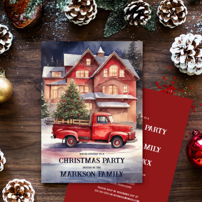 Convite Festa de Férias da Cena de Captação de Natais vint (Criador carregado)