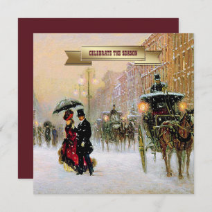 Convite Festa de Férias da Cena Parisiense Vintage Winter