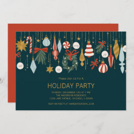 Convite Festa de Férias de enfeites de natal