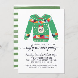 Convite Festa de Férias de Enfeites de natal de Sweater Fe