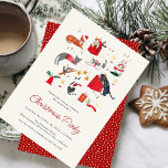 Convite Festa de Férias de Feliz Natal<br><div class="desc">Convide convidados para a sua festa de Natal em estilo com os nossos convites para festas de Natal em Gatos. Os convites para a festa mostram gatos bonitos vestindo chapéus de Papai Noel, chapéus de inverno, lenços e suéteres em um esquema de cores vermelho e verde. Personalize os convites adicionando...</div>