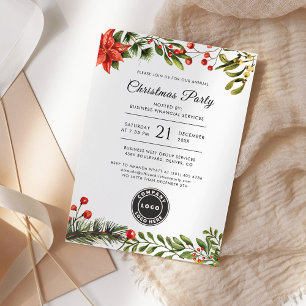 Convite Festa de Férias de Natal com Logotipo da Empresa