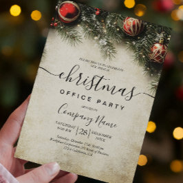 Convite Festa de Férias de Natal e Ornamentos
